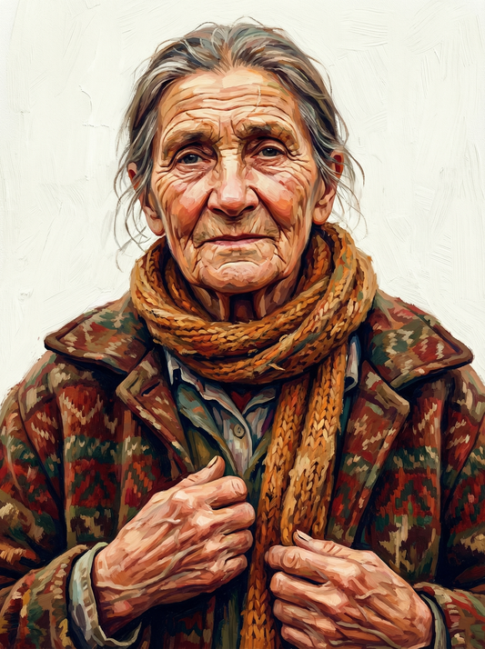 Woman With Autumn Scarf (120 Colours)