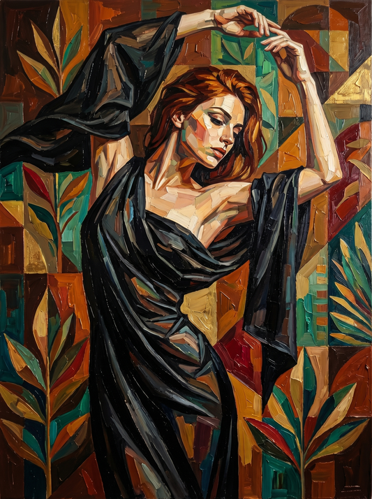 Woman With Flowing Scarf (120 Colours)