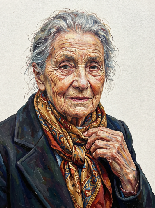 Woman With Knit Scarf (80 Colours)