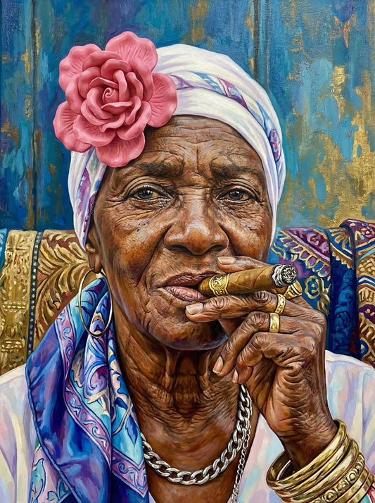 Woman With Pink Headwrap (120 Colours)