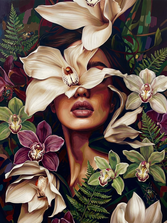 Woman With White Orchids (120 Colours)