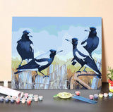 Magpies & Fence