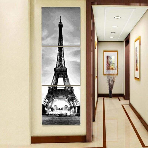 3PCS Multi Panel Eiffel Tower Diy Paint By Numbers Kits 