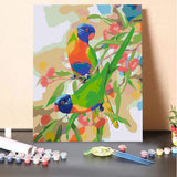 Rainbow Lorikeets & Gum