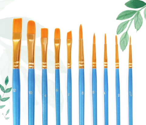 10 Pcs High Quality Paint Brushes