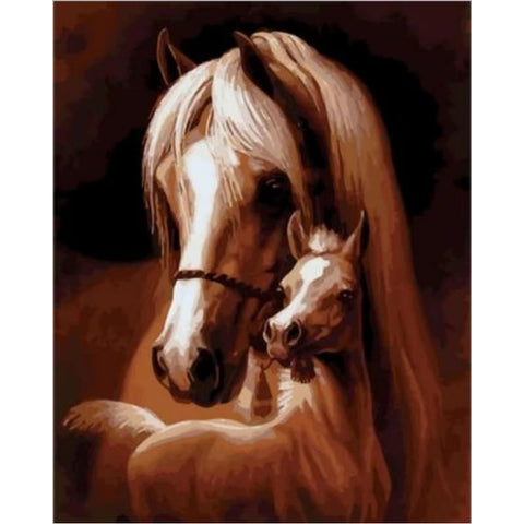 Animal Horse Diy Paint By Numbers Kits ZXQ1664 VM80062 - NEEDLEWORK KITS