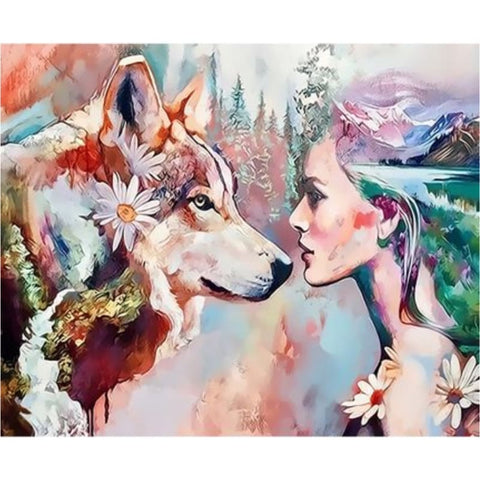 Beauty And Animal Diy Paint By Numbers Kits ZXQ3563 VM80056 - NEEDLEWORK KITS