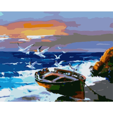 Boat Diy Paint By Numbers Kits WM-611 - NEEDLEWORK KITS