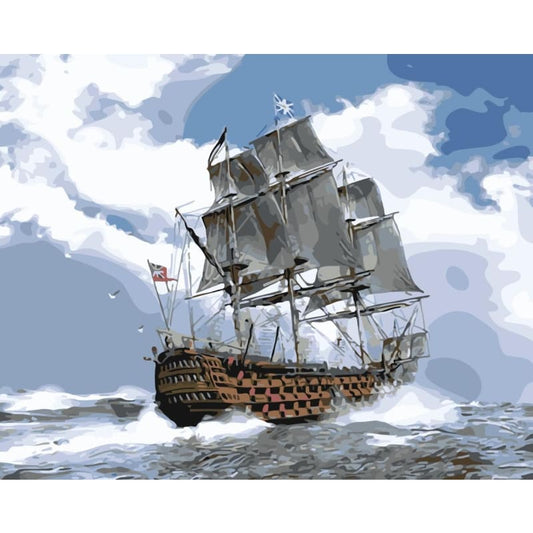 Boat Diy Paint By Numbers Kits WM-911 - NEEDLEWORK KITS