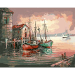 Boat Diy Paint By Numbers Kits WM-913 - NEEDLEWORK KITS