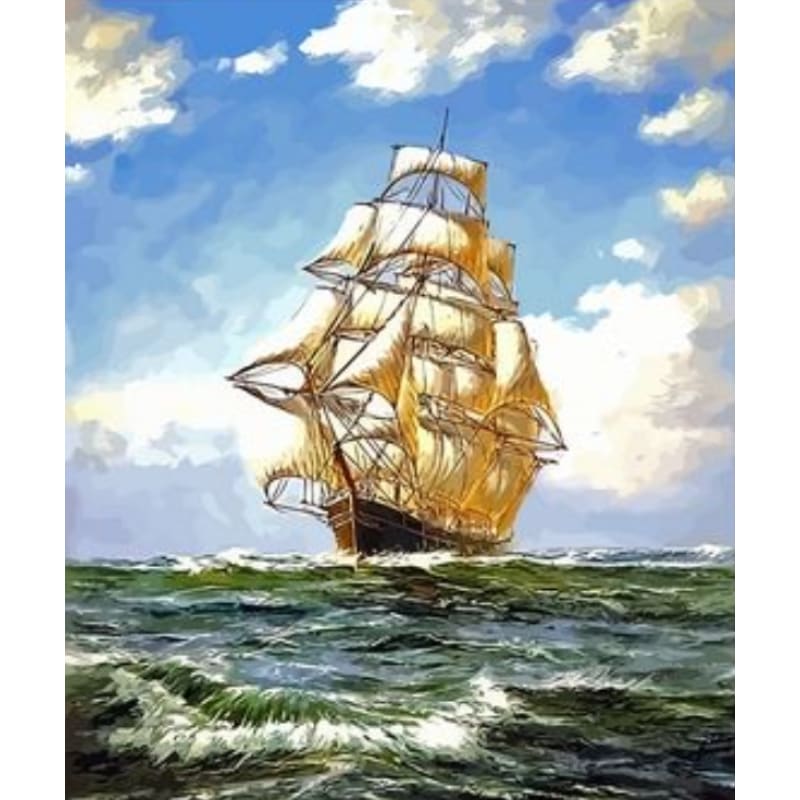 Boat Diy Paint By Numbers Kits ZXQ2761 - NEEDLEWORK KITS