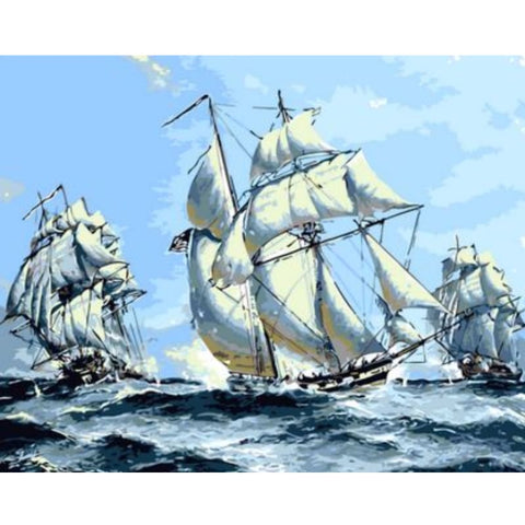Boat Diy Paint By Numbers Kits ZXQ753-14 - NEEDLEWORK KITS