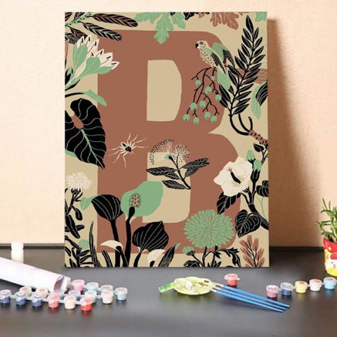 Botanical B Alphabet Paint By Numbers
