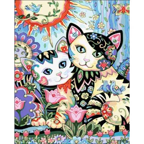 Cat Diy Paint By Numbers Kits WM-115 - NEEDLEWORK KITS