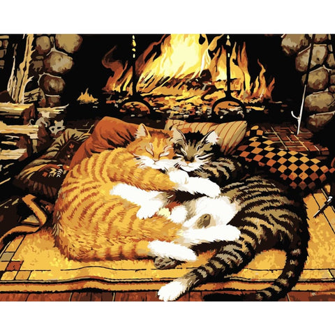 Cat Diy Paint By Numbers Kits WM-165 - NEEDLEWORK KITS