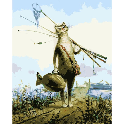 Cat Diy Paint By Numbers Kits WM-227 - NEEDLEWORK KITS