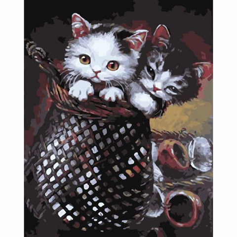 Cat Diy Paint By Numbers Kits WM-273- - NEEDLEWORK KITS