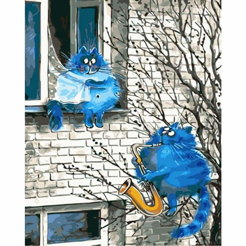 Cat Diy Paint By Numbers Kits WM-324 - NEEDLEWORK KITS