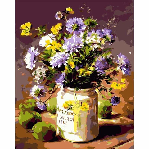 Chrysanthemum Diy Paint By Numbers Kits WM-1248 - NEEDLEWORK KITS