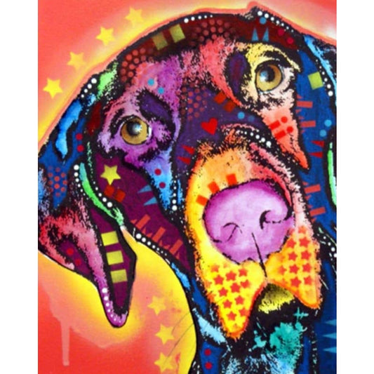 Colorful Dog Diy Paint By Numbers Kits VM97831 - NEEDLEWORK KITS