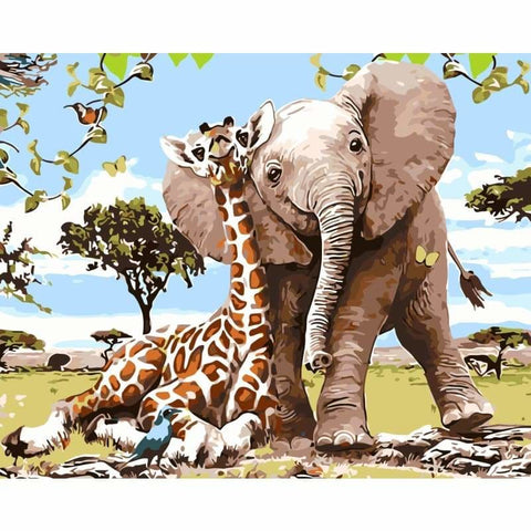 Elephant Diy Paint By Numbers Kits WM-374 - NEEDLEWORK KITS