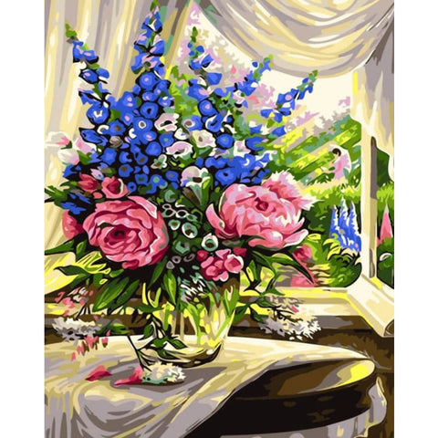 Flower Diy Paint By Numbers Kits PBN52185 - NEEDLEWORK KITS