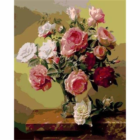 Flower Diy Paint By Numbers Kits PBN95699 - NEEDLEWORK KITS