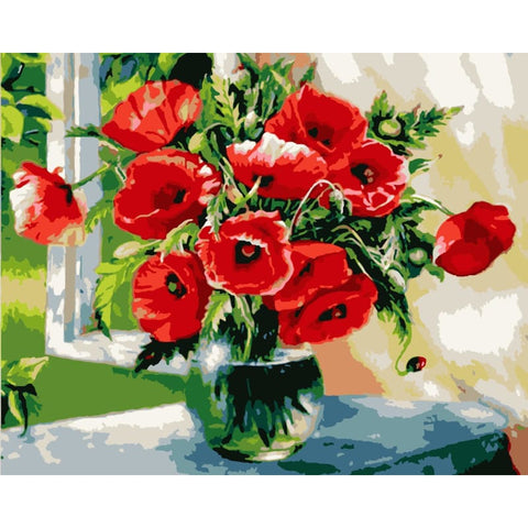 Flower Diy Paint By Numbers Kits WM-228 ZXQ2619 - NEEDLEWORK KITS