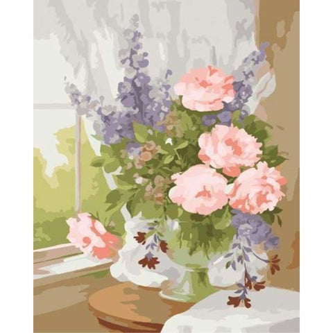 Flower Diy Paint By Numbers Kits ZXB627 - NEEDLEWORK KITS