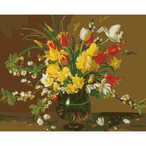 Flower Diy Paint By Numbers Kits ZXB690 - NEEDLEWORK KITS