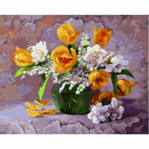 Flower Diy Paint By Numbers Kits ZXE413 - NEEDLEWORK KITS