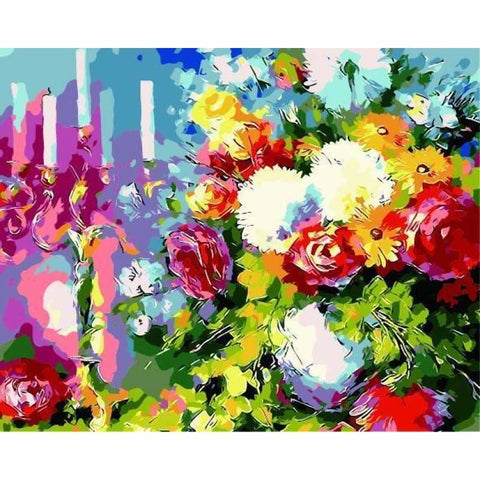 Flower Diy Paint By Numbers Kits ZXE603 - NEEDLEWORK KITS