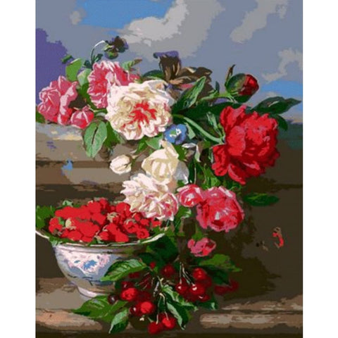 Flower Diy Paint By Numbers Kits ZXQ1569 - NEEDLEWORK KITS