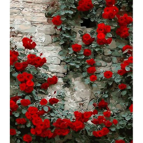Flower Wall Diy Paint By Numbers Kits ZXQ108 - NEEDLEWORK KITS