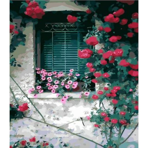 Flower Wall Diy Paint By Numbers Kits ZXQ137 - NEEDLEWORK KITS