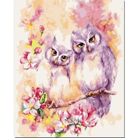 Flying Animal Two Lovely Owl Diy Paint By Numbers Kits VM00123 - NEEDLEWORK KITS