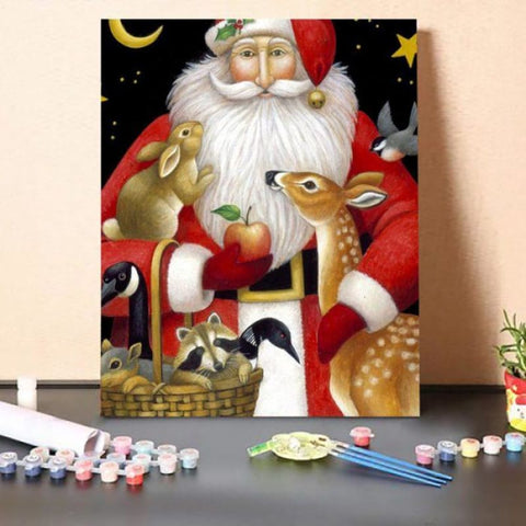 Home Garden Santa’s Friends-Paint by Numbers Kit