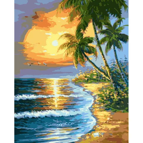 Landscape Beach Diy Paint By Numbers Kits SY-4050-053 - NEEDLEWORK KITS