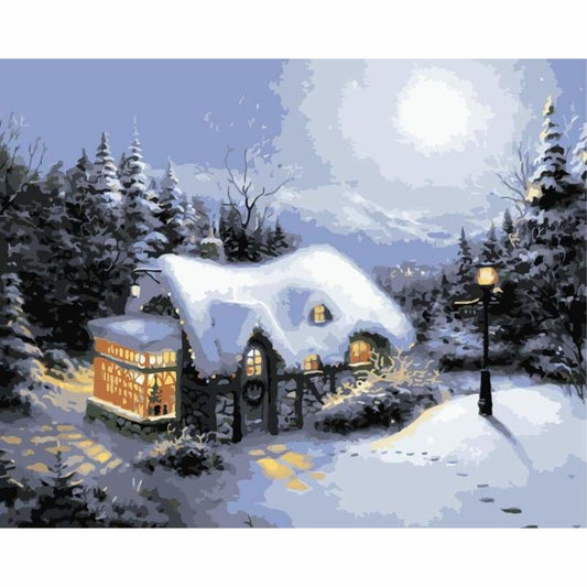 Landscape Cottage Diy Paint By Numbers Kits WM-1189 - NEEDLEWORK KITS