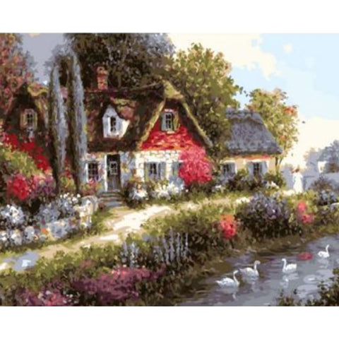 Landscape Cottage Diy Paint By Numbers Kits ZXQ1832-26 - NEEDLEWORK KITS