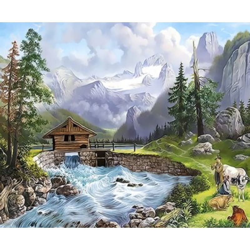 Landscape Cottage Diy Paint By Numbers Kits ZXQ3308 - NEEDLEWORK KITS