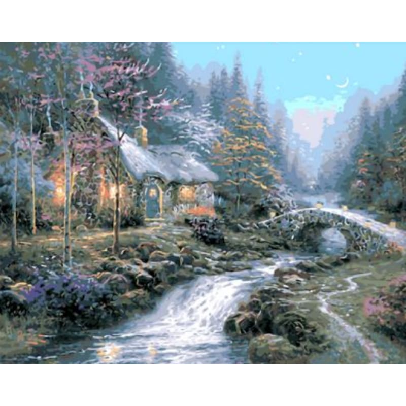 Landscape Cottage Diy Paint By Numbers Kits ZXQ491-23 - NEEDLEWORK KITS