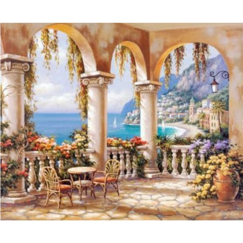 Landscape Garden Diy Paint By Numbers Kits ZXMS8592 - NEEDLEWORK KITS