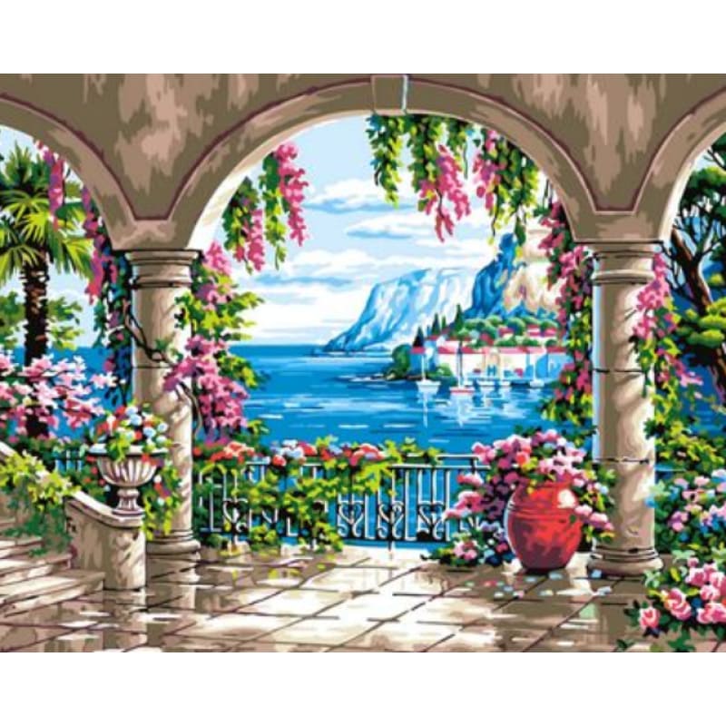 Landscape Garden Diy Paint By Numbers Kits ZXQ1473 - NEEDLEWORK KITS