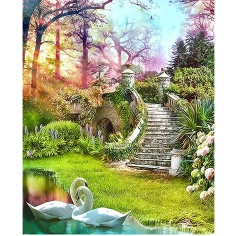 Landscape Garden Diy Paint By Numbers Kits ZXQ3362 - NEEDLEWORK KITS