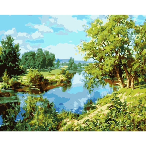 Landscape Lake Diy Paint By Numbers Kits WM-139 - NEEDLEWORK KITS