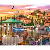 Landscape Seaside Town Diy Paint By Numbers Kits ZXQ3872 - NEEDLEWORK KITS