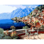 Landscape Seaside Town Diy Paint By Numbers Kits ZXQ634 - NEEDLEWORK KITS