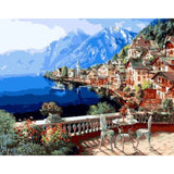 Landscape Seaside Town Diy Paint By Numbers Kits ZXQ634 - NEEDLEWORK KITS