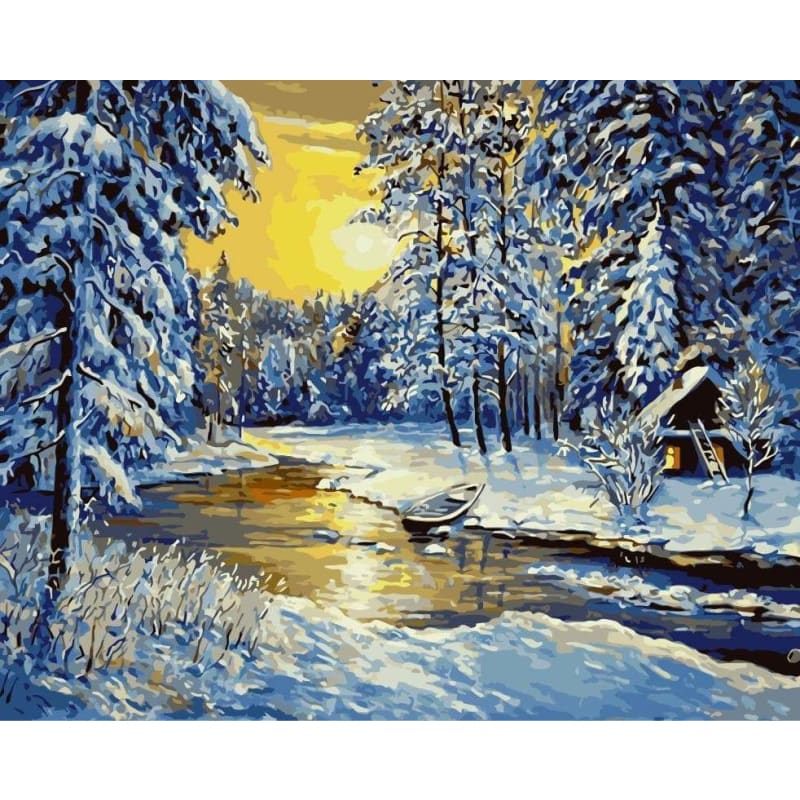 Landscape Snow Forest Diy Paint By Numbers Kits YM-4050-072 - NEEDLEWORK KITS